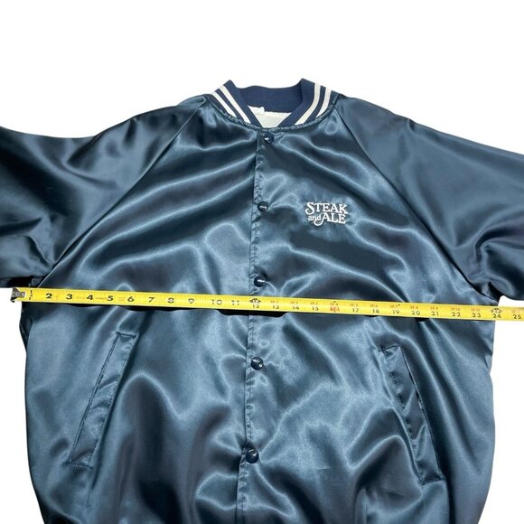 Vintage Steak And Ale Restaurant Blue Bomber Jacket Size Large - Picture 10 of 11